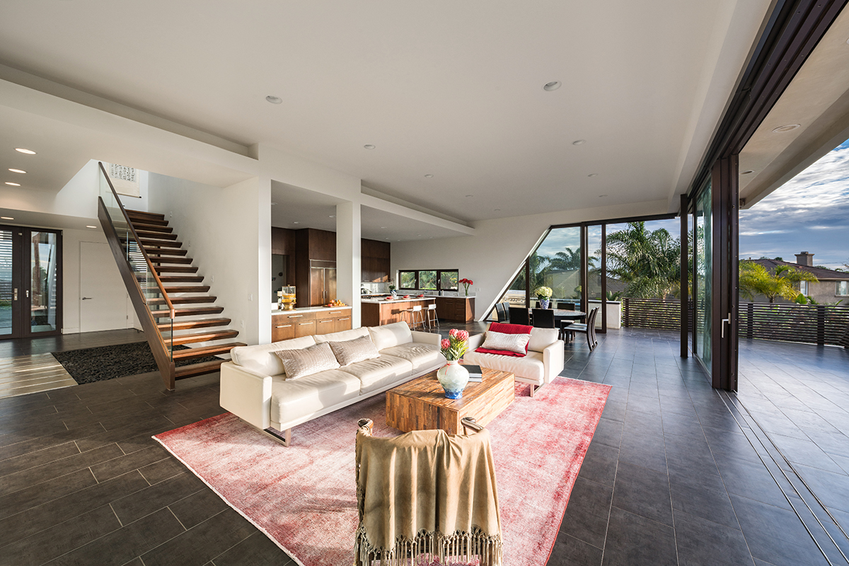 Family room from Best of Houzz award winning architects, Foxlin Architects, New Construction in Carlsbad California