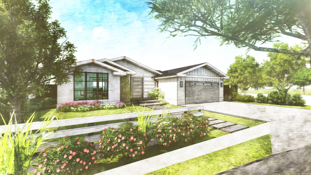 FoxLin Architects of Orange County - Fernheath Residence New Built Home In Costa Mesa, California - in Construction - Rendering